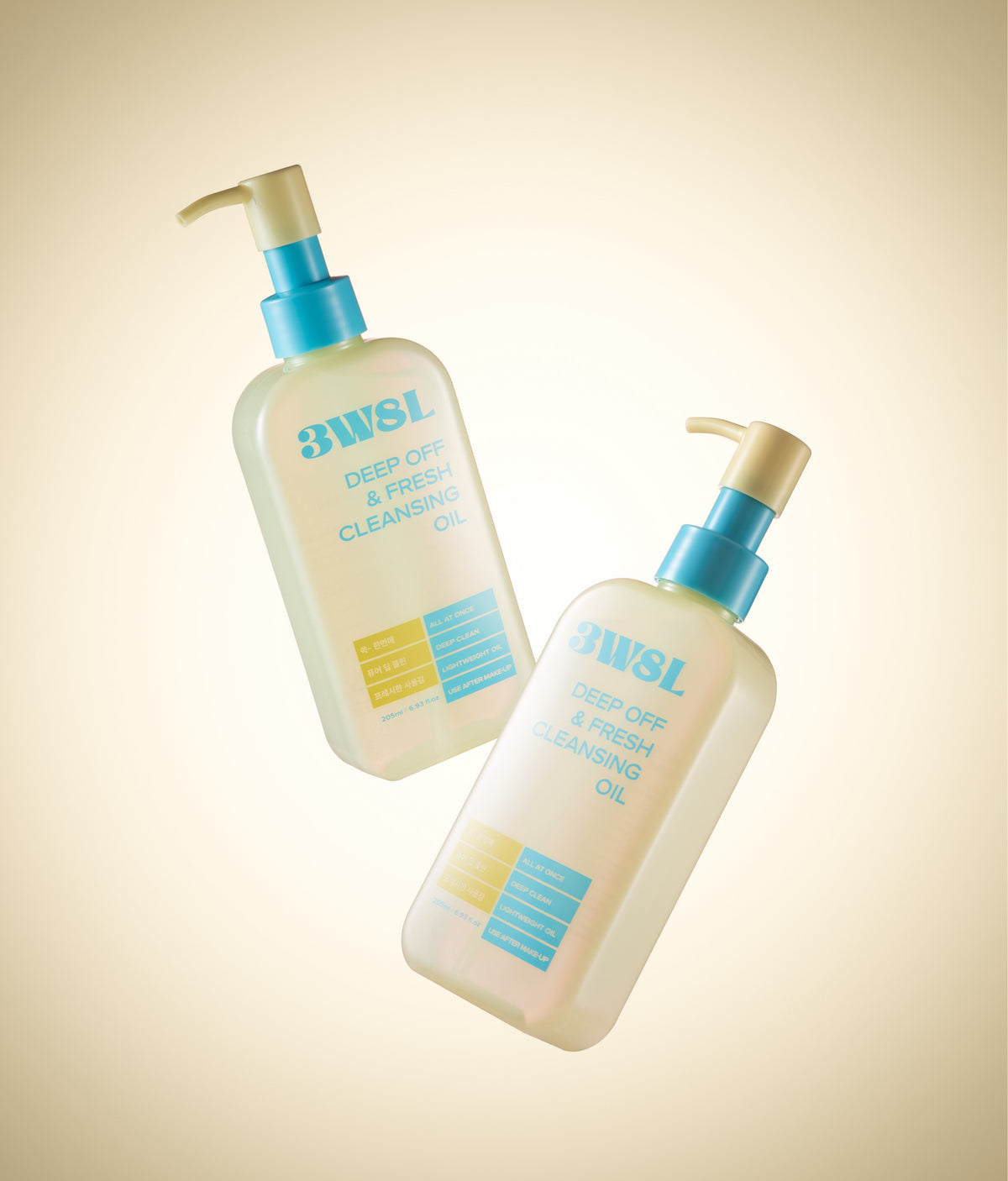 Aceite limpiador 3W8L Deep Off Fresh Cleansing Oil aplicación sobre maquillaje
