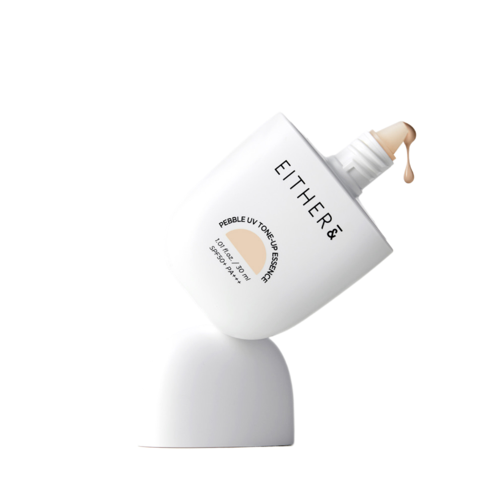 Comparativa de tonos EITHER& UV Pixel Tone-Up SPF 50+ PA+++ Skin Beige y Lavender