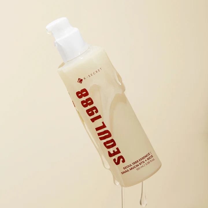 KSECRET Essence Snail Mucin 97% Rice 100ml aplicación piel luminosa hidratada