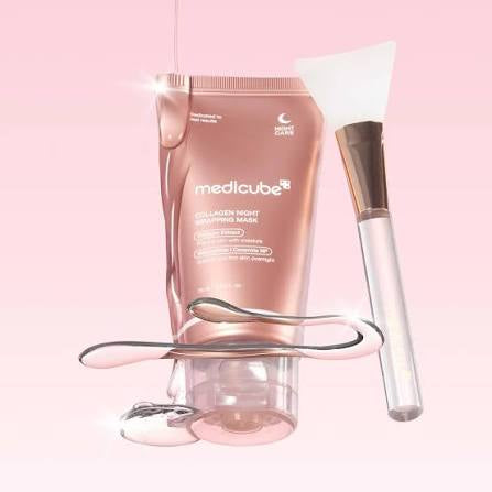 MEDICUBE Collagen Night Wrapping Mask 75ml resultado piel regenerada mañana