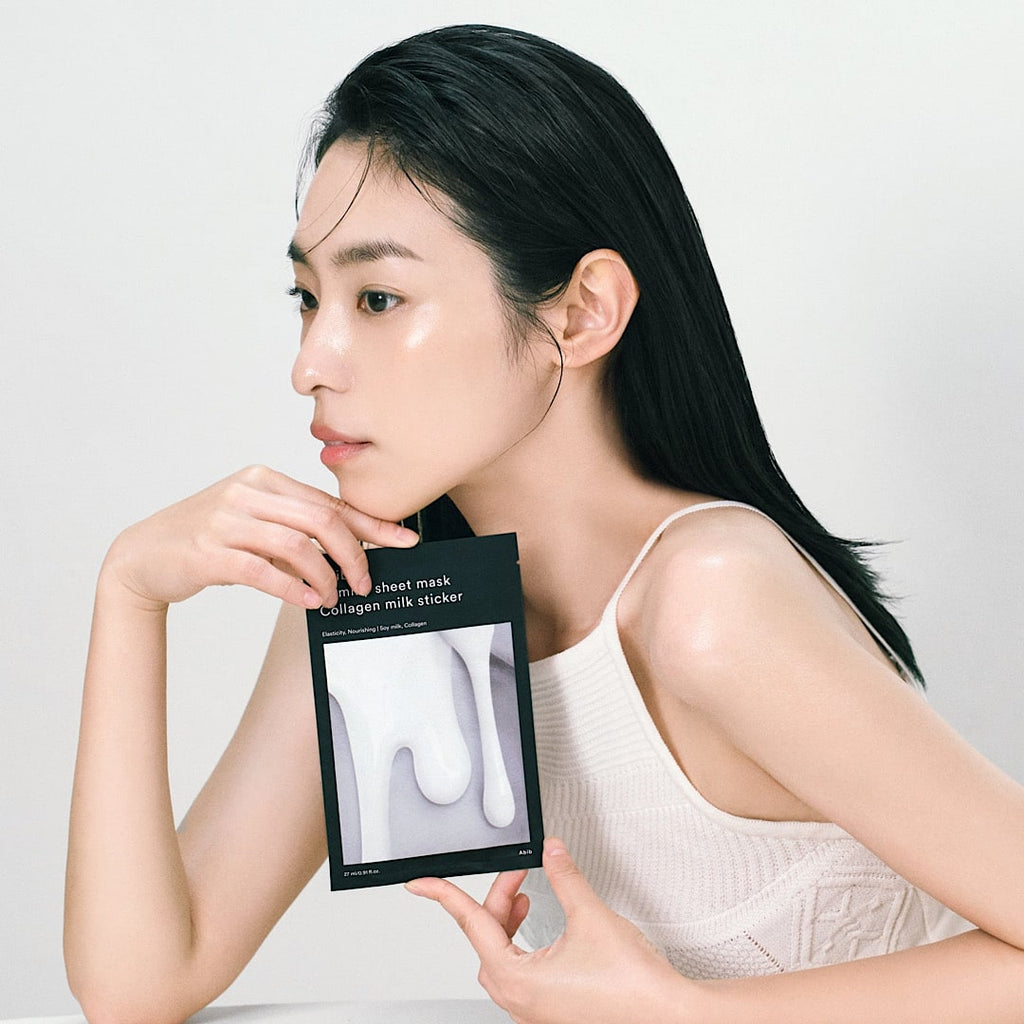 ABIB Gum Sheet Mask Collagen Milk Sticker detalle textura mascarilla colágeno