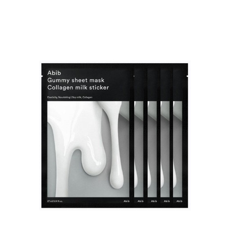 ABIB Gum Sheet Mask Collagen Milk Sticker aplicación mascarilla piel luminosa