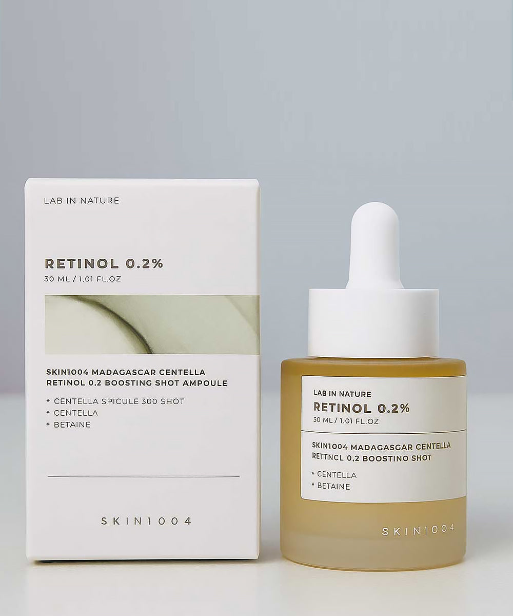 SKIN1004 Retinol 0.2 Boosting Shot Ampoule 30ml resultado piel renovada antiedad