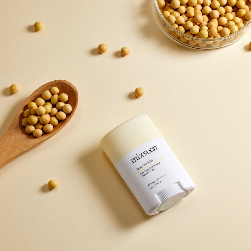 MIXSOON Bean Sun Stick 15g textura y acabado sin residuo blanco